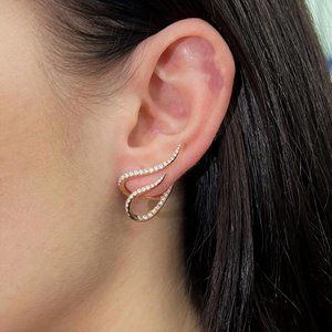 Messika 0.97Cttw Gatsby Daisy Diamond Earrings 18K Rose Gold